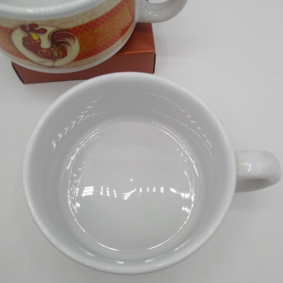 Houston Harvest Rooster Soup Mugs Set of 2 Chicken Stoneware Bowls Vintage - Picture 7 of 10